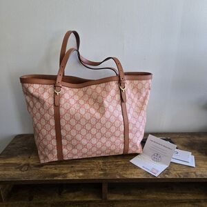 Gucci Pink GG Supreme Canvas Tote Bag